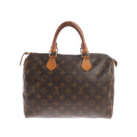 LOUIS VUITTON 中古LV/路易威登9新SPEEDY 30女士手提包时尚帆布老花