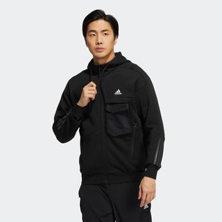 adidas 阿迪达斯 加绒连帽夹克外套男装adidas阿迪达斯官方轻运动HN9031