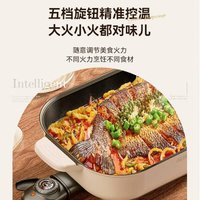 AUX 奥克斯 电火锅烤鱼专用锅电煮锅家用多功能料理锅大火力电炒锅蒸煮一体烤