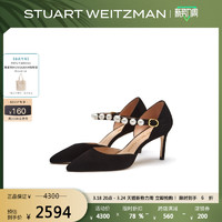 STUART WEITZMAN SW GOLDIE MARYJANE 春夏优雅玛丽珍珍珠尖头高跟鞋单鞋女婚鞋