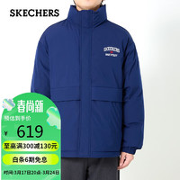 SKECHERS 斯凯奇 24年春季男女情侣同款双面穿裥棉防风保暖棉服外套L124U026