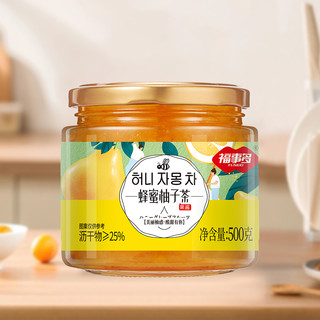 福事多蜂蜜柚子茶柠檬茶百香果茶500g罐多种果味即饮冲饮果茶冲泡
