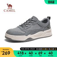 CAMEL 骆驼 2024春季时尚百搭复古板鞋透气厚底舒适休闲鞋男 G14S136164 铁灰色 44