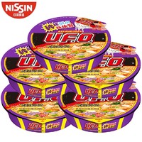 NISSIN 日清食品 UFO飞碟炒面方便面12盒多口味组合装泡面干拌面整箱速食 铁板色拉鱿鱼味 5碗