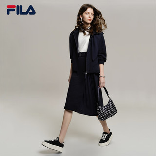 FILA Emerald斐乐女士女装外套2024春季新款时尚休闲宽松连帽上衣 极夜蓝-NV 1