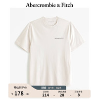 ABERCROMBIE & FITCH男装女装装 24春夏美式印花LogoT恤 357528-1 奶油色 XL (180/116A)