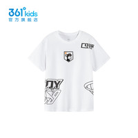 361°童装男童短袖针织衫2024年夏季中大童针织衫 本白 130cm