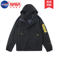 NASA PONY 冲锋衣夹克男秋冬季新款外套男户外运动登山服防水防风外套情侣装 男款单衣款 L