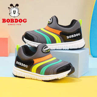 商品巴布豆毛毛虫童鞋2024春季透气儿童运动鞋男童休闲鞋女铅灰黑23码