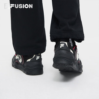 FILA FUSION斐乐潮牌男鞋KICK DX专业滑板鞋2024春时尚运动鞋 黑/鱼子灰-BC 43