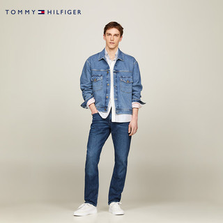 TOMMY HIFIGER 24新款男装莱赛尔混纺双贴袋合身牛仔外套MW0MW34523 1BG 