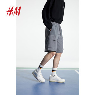 H&M2024春季男装宽松版工装短裤1214782 灰色 180/106A