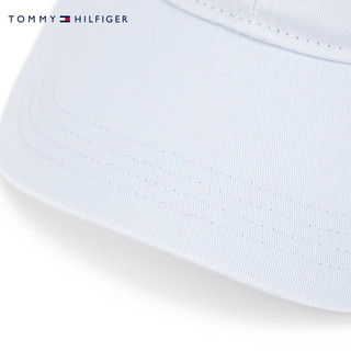 TOMMY HILFIGER24春季女装纯棉刺绣魔术贴调节带弯檐棒球帽AW0AW16170 浅蓝色C1O 均码（头围56cm)