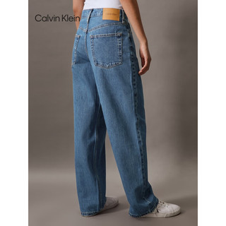 Calvin Klein Jeans24春夏女士街头复古纯棉蓝色水洗宽松牛仔裤40WK819 NA6-牛仔浅蓝 29