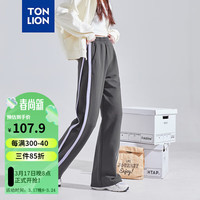 唐狮 TONLION女拼接休闲长裤TB 深灰 L