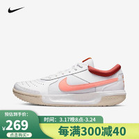 NIKE 耐克 网球鞋女专业缓震老爹鞋休闲运动跑步夏季小白鞋Court Zoom Lite3 DH1042-116白色/粉勾 36.5