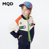 MQD 马骑顿 童装儿童棒球服外套24春季新款毛巾绣经典学院风棒球领外套