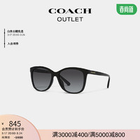 COACH 蔻驰 奥莱女士几何方框太阳眼镜 黑色