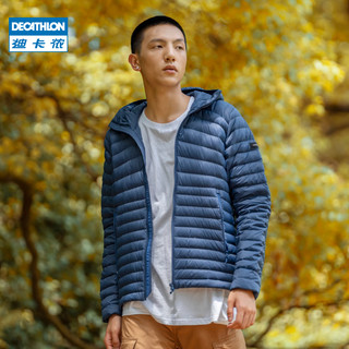 迪卡侬（DECATHLON）户外轻薄运动羽绒服保暖短款男女连帽滑雪内胆 深绿色 XL(男180/女170宽松)