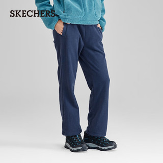 斯凯奇（kechers）新款新款女子户外运动保暖摇粒绒长裤直筒宽松舒适百搭运动裤 