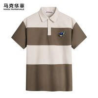 马克华菲【小熊刺绣】短袖T恤男2024春夏新款翻领POLO休闲百搭宽松打底T恤 701卡其 S