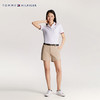 TOMMY HILFIGER24春季女简约绣标五粒扣拼色镶边合身短袖POLO衫41887 白色YCF XS （：100-120斤）