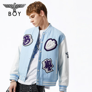 BOY LONDON棉服中性风夏季翅膀LOGO蓝色拼接宽松潮流百搭棒球服N29000 蓝色 M