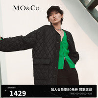 MO&Co.秋季菱格纹宽松廓形工装风棉服外套MBB3COTT24 黑色 XS/155 黑色-第1批
