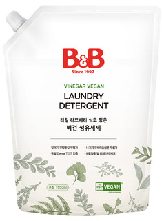 韩国保宁 纯素天然 宝宝婴幼儿低刺激环保洗衣液袋装1500ml