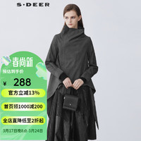 sdeer圣迪奥春秋季通勤女装时尚立领不规则肌理长袖外套S21382207 德国灰/87 M/165