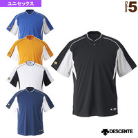 DESCENTE 迪桑特 棒球服 2扣 宽松短袖圆领速干运动上衣 (DB-104B) 日本直邮 黑色x银色x白色 L