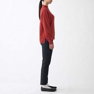 无印良品 MUJI 女式 牦牛绒混羊毛 高圆领毛衣 BAC22A1A 长袖针织衫 红色 XL