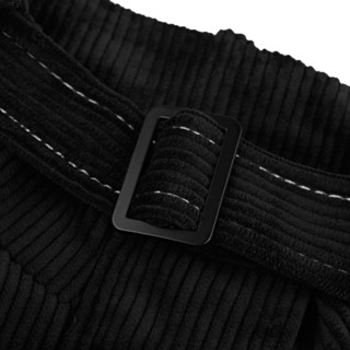 sdeer圣迪奥女装立领系带不规则灯芯绒短款外套S21362226 黑色/91 M/165