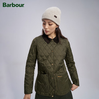 Barbour Annandale女士四季经典保暖菱格修身绗缝夹克 橄榄色 14