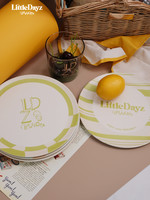 LittleDayz BoutiQue LittleDayz原创设计露营野餐竹纤维食品级餐盘子圆平盘早餐水果盘