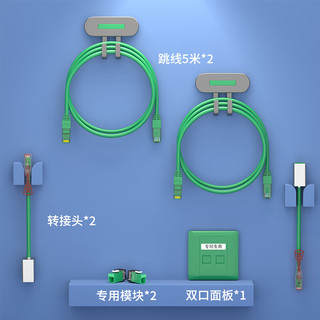 HAILE海乐 内外网专网转换套装（双口面板）绿色HT-SFD2