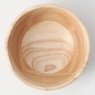 NITORI宜得利家居 日式餐具家用原木实木橡胶木饭碗单个木碗 12cm