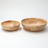 NITORI宜得利家居 日式餐具家用原木实木橡胶木饭碗单个木碗 24cm