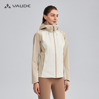 巍德（VAUDE）户外运动冲锋衣2L拼接防风防水徒步登山外套女款VG2411201 米色 L