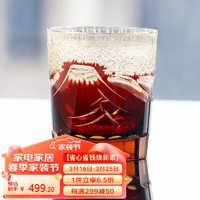 苏氏陶瓷 SUSHI CERAMICS日式江户切子富士山水晶玻璃威士忌杯洋酒杯 红色