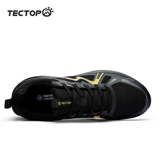 探拓（TECTOP）跑步鞋男款轻便透气跑鞋网面运动男鞋徒步鞋 男款经典黑/金 41
