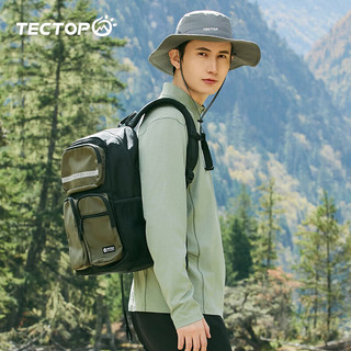 探拓（TECTOP）长袖t恤男春秋季户外速干衣立领打底衫训练跑步运动上衣 男款千山翠 2XL