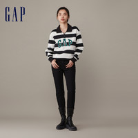 Gap 盖璞 女装早春LOGO宽松廓形条纹POLO衫高级时尚休闲长袖上衣841020