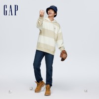 Gap 盖璞 男女装春季2024新款时尚撞色条纹连帽卫衣情侣运动上衣885518