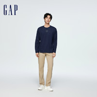 Gap 盖璞 男装春季2024新款纯棉亲肤宽松长袖T恤休闲百搭打底衫885504