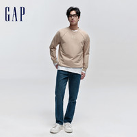 Gap 盖璞 男女装春季2024新款LOGO棉混纺拼接圆领卫衣情侣装上衣889276