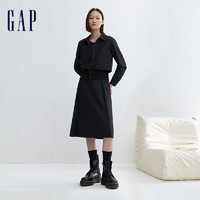 Gap 盖璞 女装冬季新款LOGO时尚休闲开襟拼接夹克宽松加厚外套840923
