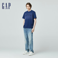 Gap 盖璞 男女装2024春季新款重磅复古染色logo圆领短袖T恤上衣877003