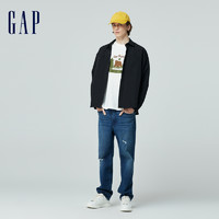 Gap 盖璞 男装2024春季纯色简约翻领长袖衬衫百搭通勤上衣892179