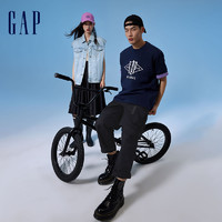 Gap 盖璞 男女装夏季2024新款LOGO纯棉百搭短袖T恤圆领休闲上衣884791